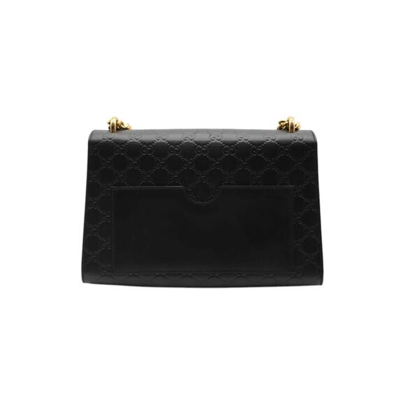GUCCI Guccissima Leather Medium Padlock Shoulder Bag In Black - Picture 2 of 5